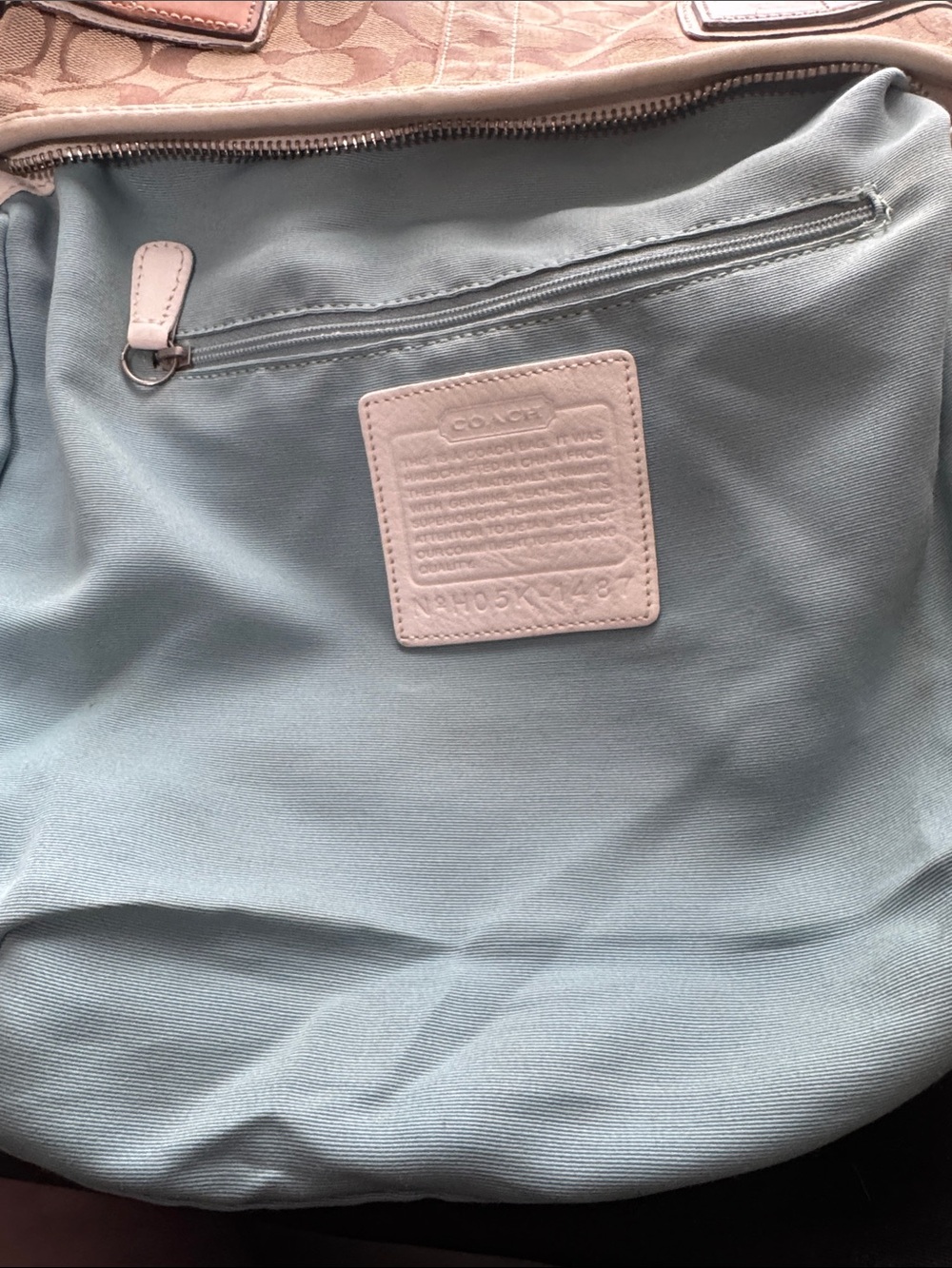 Coach Brown Signature Canvas Shoulder Bag with Tan and Cream Leather Accents - Picture 14 of 17